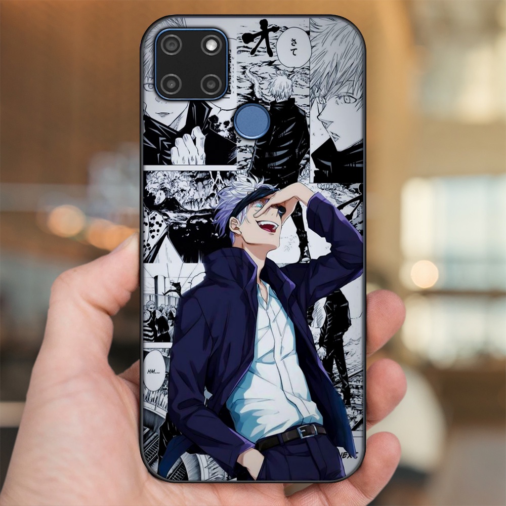 Ốp lưng Realme C12, C21Y viền đen in hình Satoru Jujutsu Kaisen