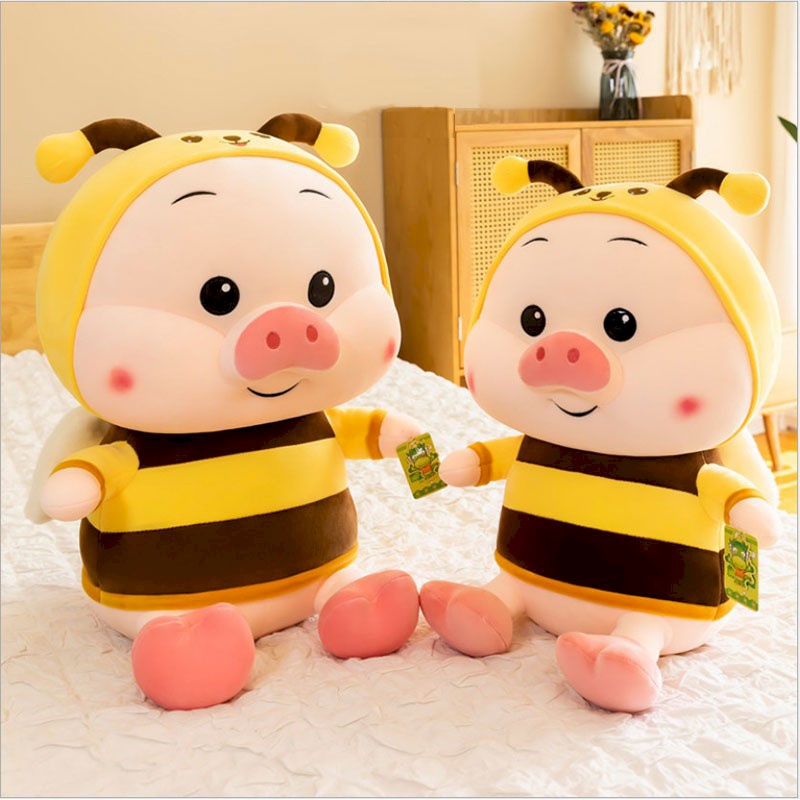 Gấu Bông Heo Ong Đứng Siêu Đáng Yêu, Thú nhồi bông chú lợn ong ngồi Cute hết xẩy, Gấu xinh Zick.vn