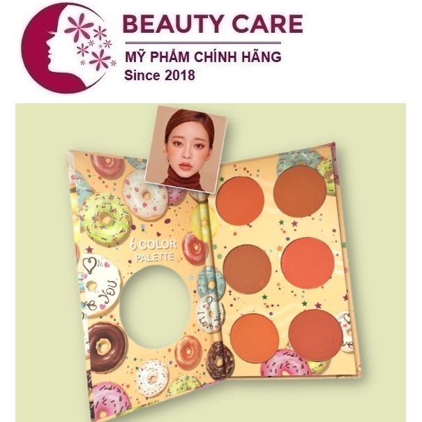 Phấn má hồng 6 ô tròn Tông Cam HASAYA SWEET DONUTS BLUSHER MAKEUP JH-3714