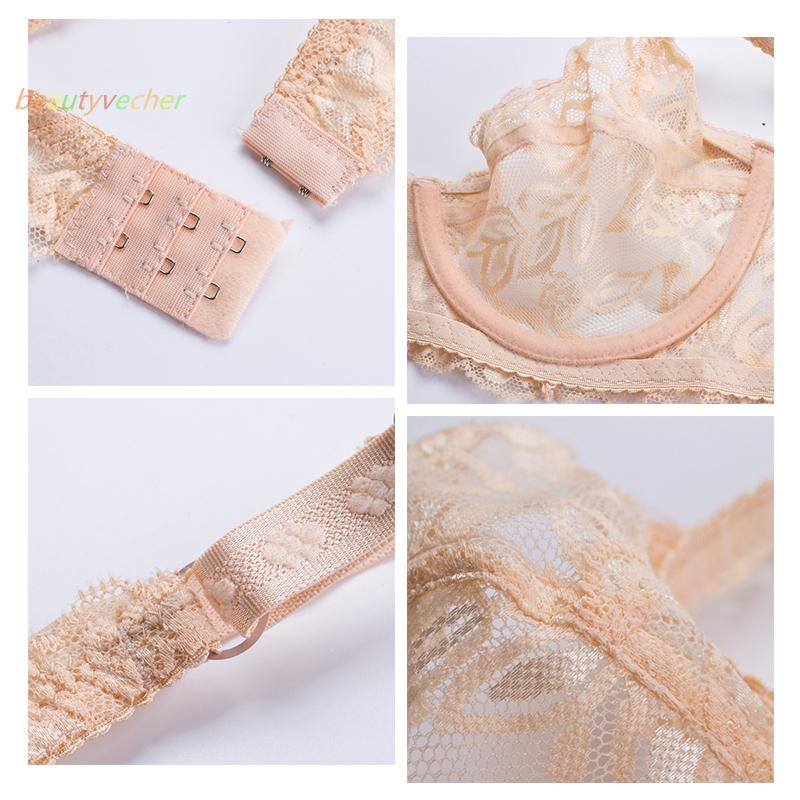 Áo lót cổ chữ V sâu thiết kế trong suốt phối ren quyến rũ cho nữ