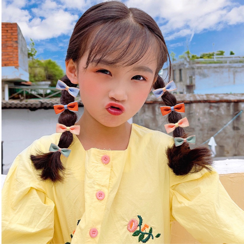 Set 10 kẹp tóc nơ dễ thương cho bé gái