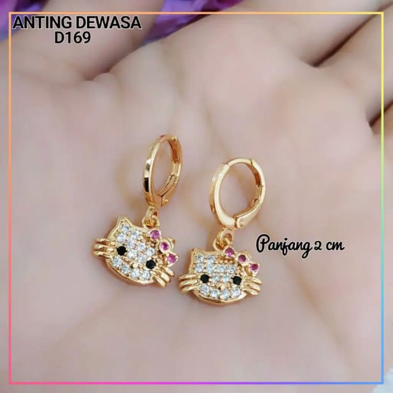 Bông Tai Mạ Vàng Hình Hello Kitty Xinh Xắn Cho Bé Gái