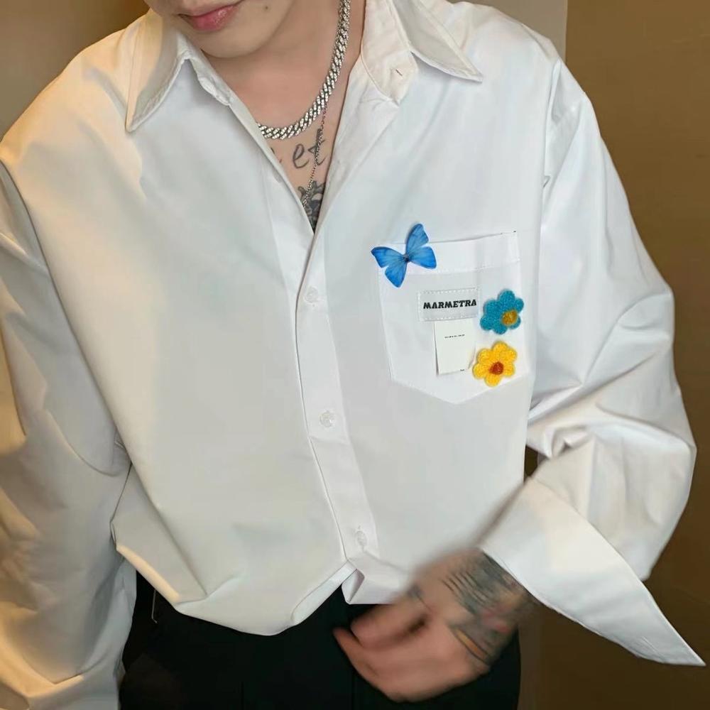 Áo sơ mi nam dài tay họa tiết hoa thiết kế thời trang