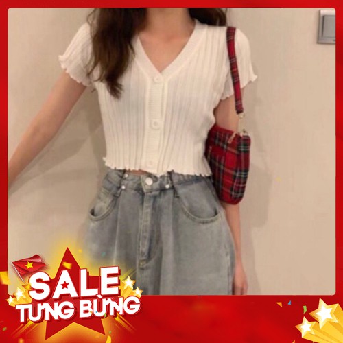-HÀNG NHẬP KHẨU Áo len cộc tay 3 khuy (cúc) cài hot hit (1253#) Liên hệ mua hàng 084.209.1989