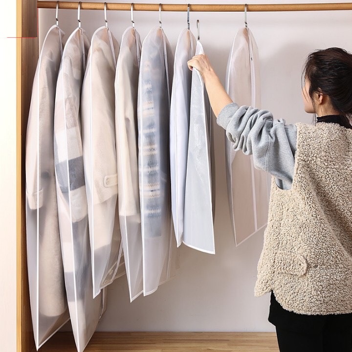 Túi Bọc Quần Áo Treo Tủ Chống Bụi, Côn Trùng, Có Khóa Kéo, Bảo Vệ Quần Áo Như Mới