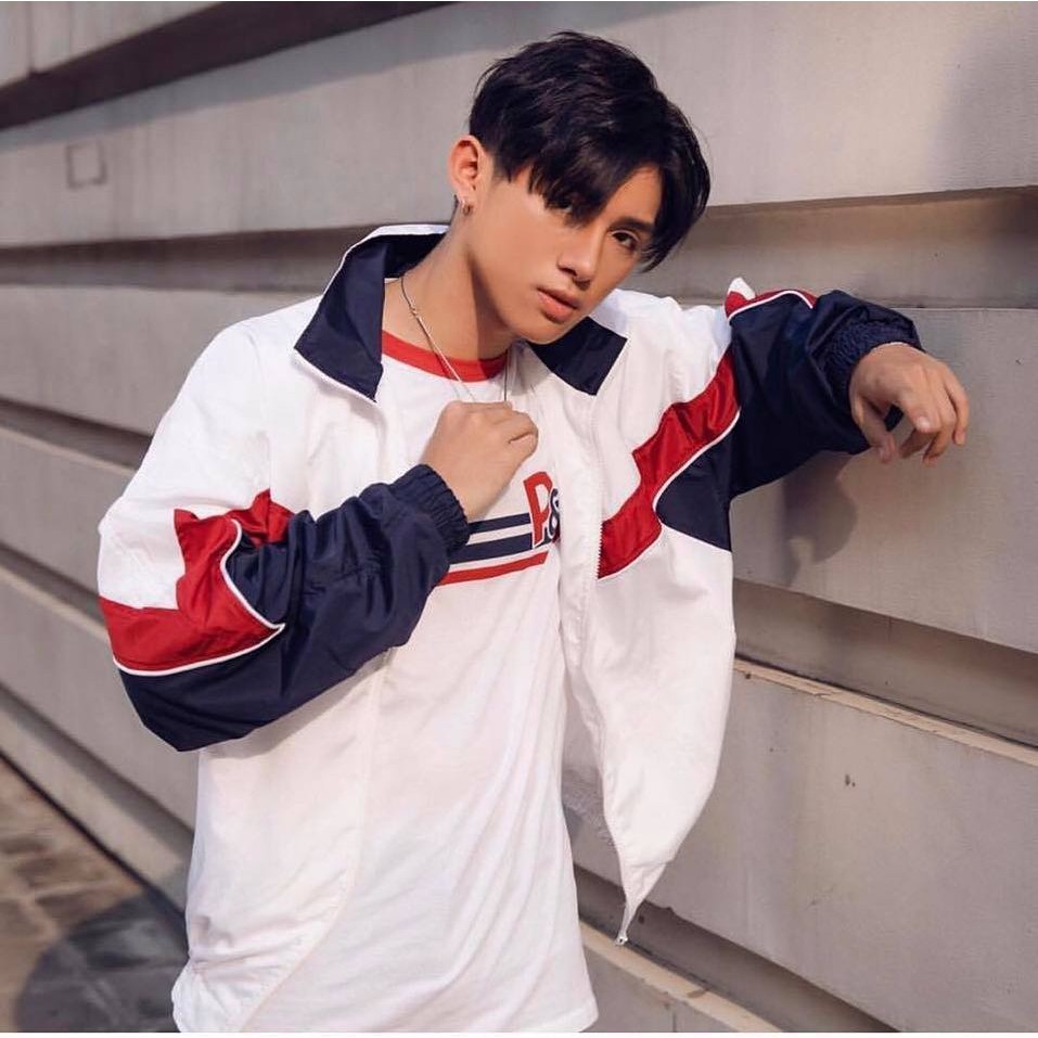 ÁO KHOÁC DÙ LINE ĐỎ- CỔ BẺ UNISEX