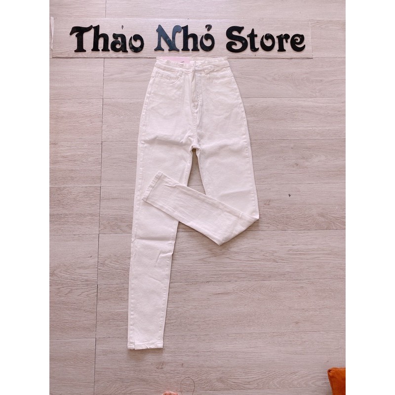 quần jean trắng lưng cao (đọc mô tả)