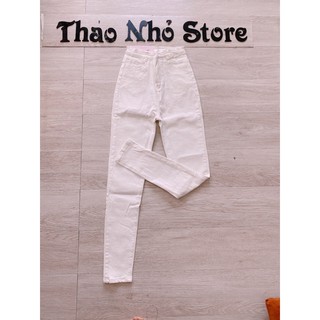 quần jean trắng lưng cao (đọc mô tả)