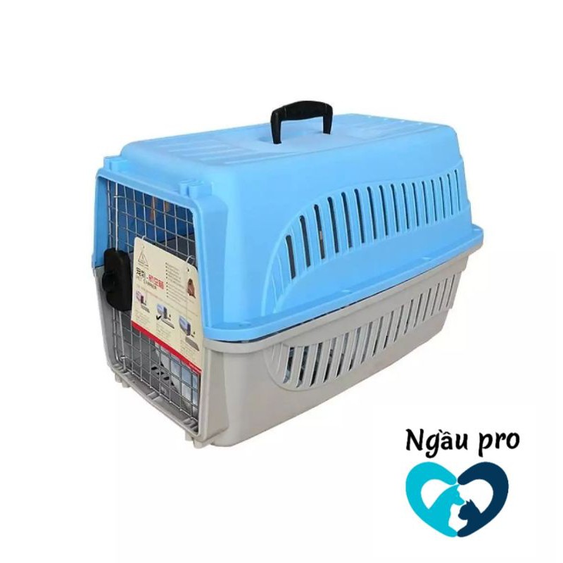 Lồng vận chuyển chó mèo: Lồng hàng không đựng mang chó mèo thú cưng size M: 57*37*28 cm