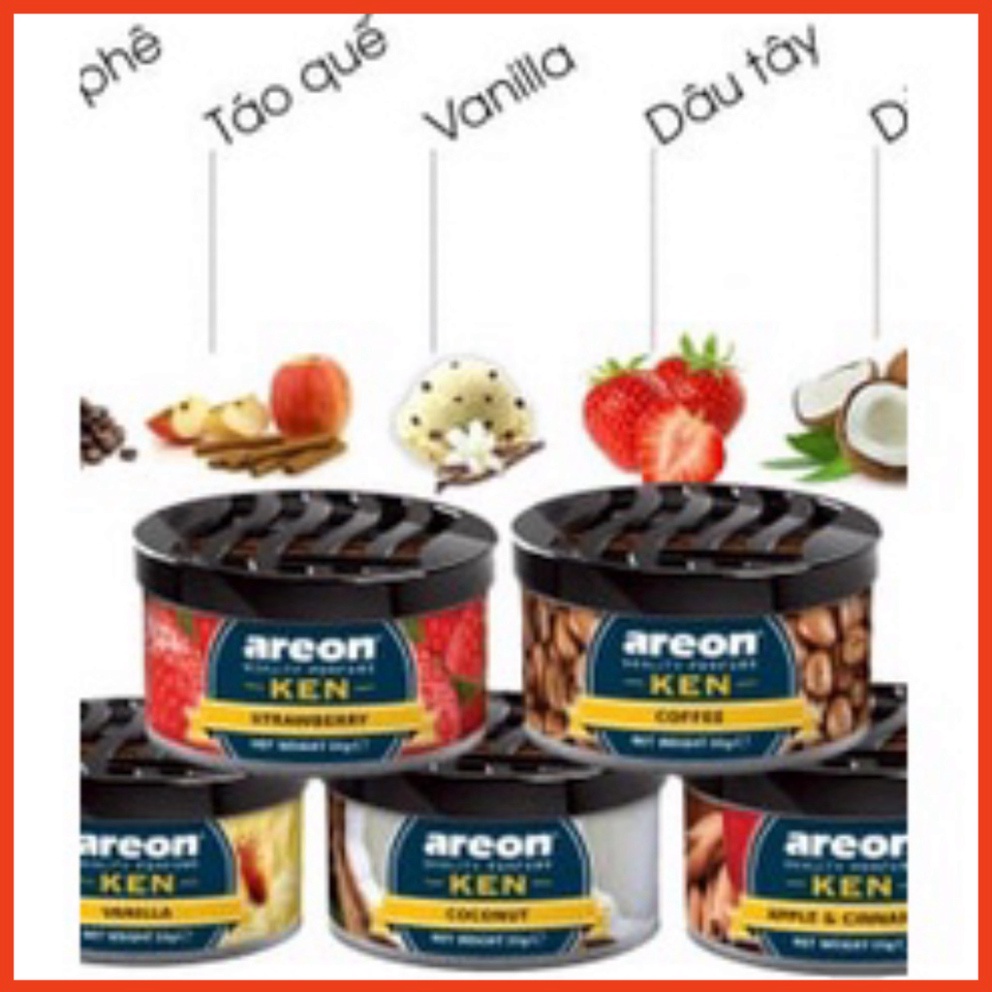 Sáp thơm ô tô hương dừa – Areon Ken Coconut,sáp thơm nhập khẩu chính hãng