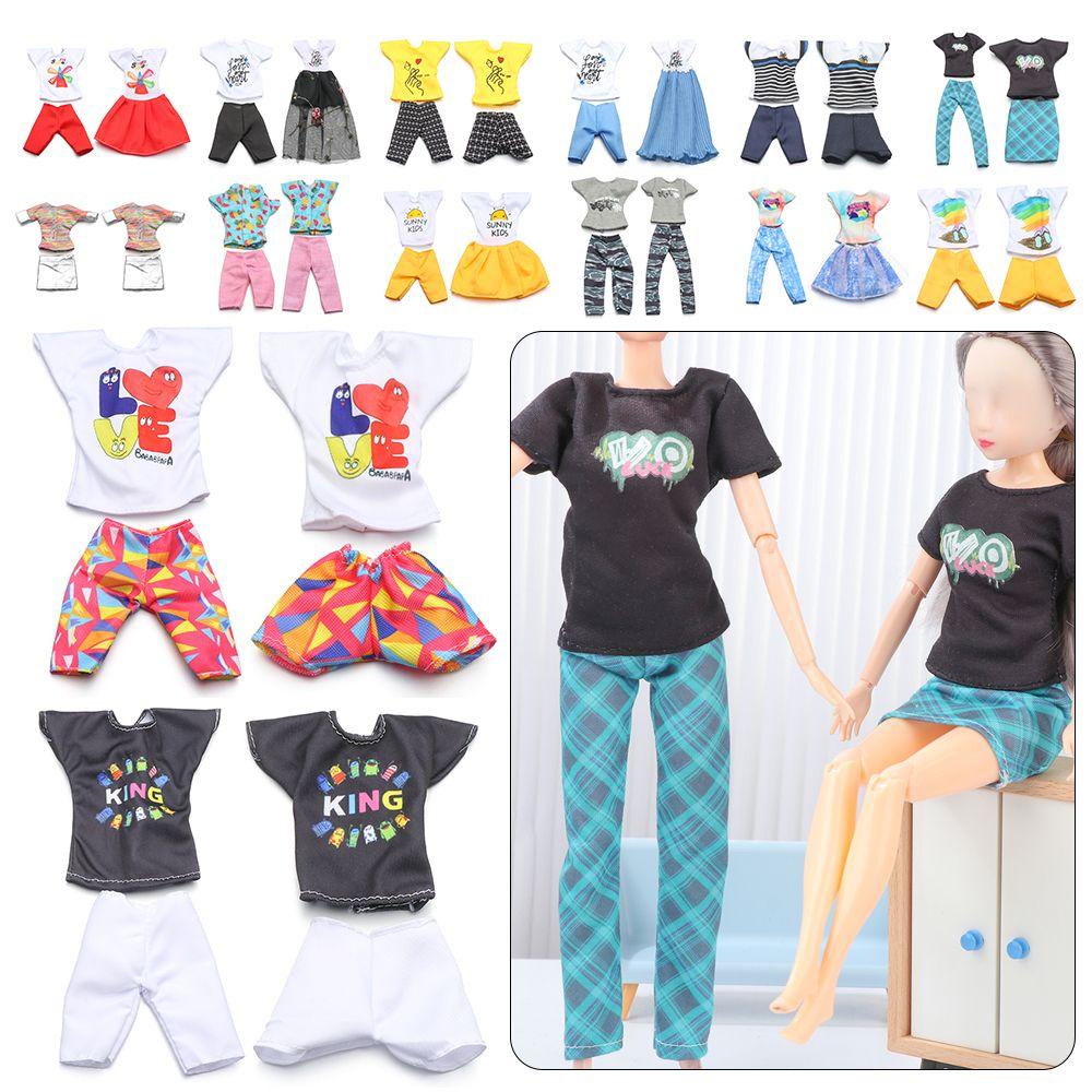 NIUYOU Set 2 Bộ Quần Áo Mini 30cm Cho Búp Bê