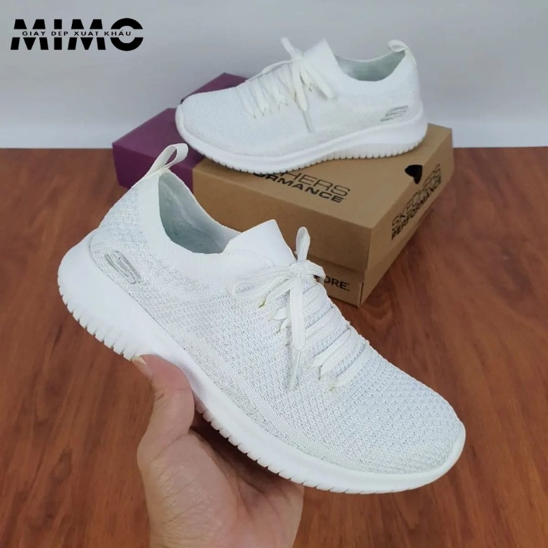 Giày Skechers giả dây êm nhẹ, thoáng khí, kiểu dáng thời trang cho nữ