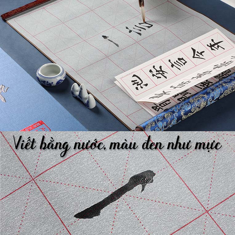 Vải Viết Thư Pháp Bằng Nước Bọc Gấm Chống Nhòe Cao Cấp