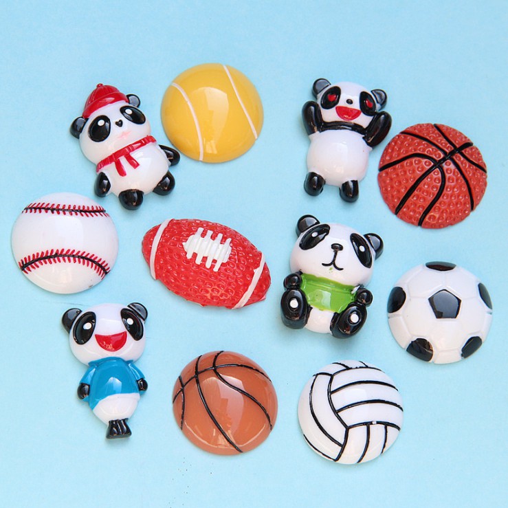 Charm các loại bóng thể thao (bóng đá, bóng bầu dục, bóng chuyền, bóng chày) trang trí vỏ điện thoại, dán tủ lạnh, DIY