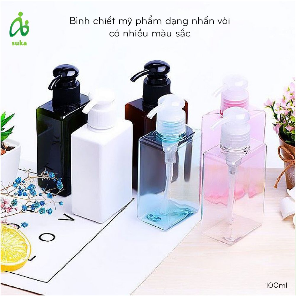 Bình chiết mỹ phẩm 100ml nhựa trơn ,đựng dầu gội ,mỹ phẩm, toner SK