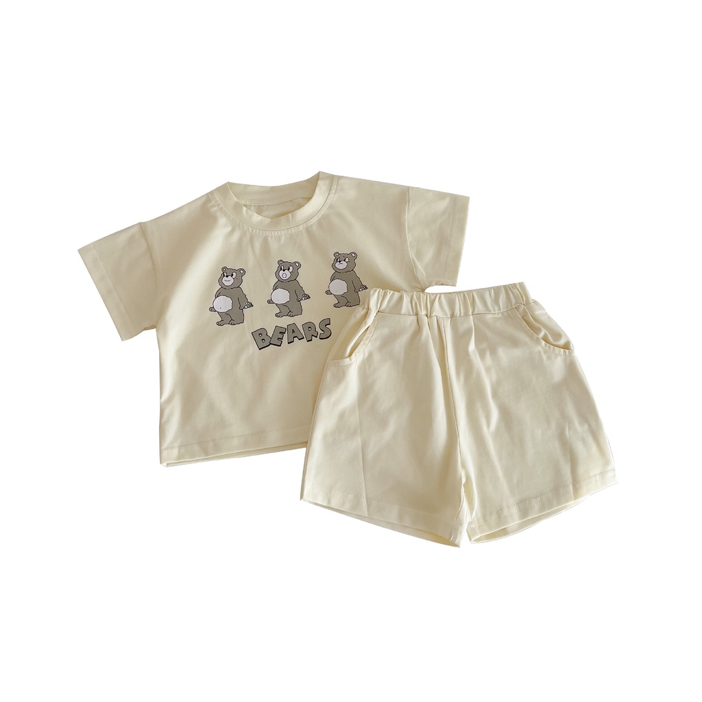 Áo Thun Ngắn Tay In Hình Gấu Vàng Dễ Thương Cho Trẻ Sơ Sinh 0-3 Tuổi