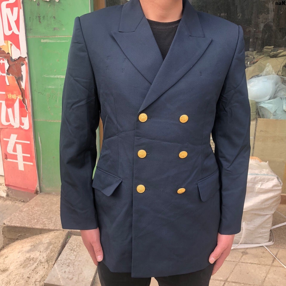Áo Khoác Vest Vải Len Màu Xanh Navy Thời Trang Xuân Thu Cho Nam