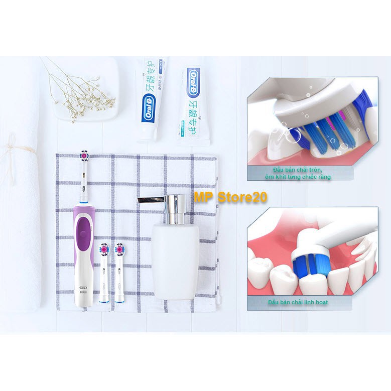 Bàn chải điện đánh răng tự động Oral B Vitality D12 làm sạch răng, hạn chế viêm nướu, dành cho mọi lứa tuổi