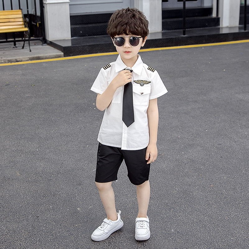 Set sơ mi Hàn Quốc cho bé bộ công tử cho bé trai 8-19kg Tunkid chất mềm mịn thoáng mát đáng yêu