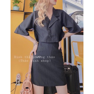 Set vest kèm chân váy