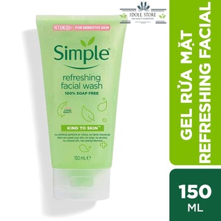 [ 150ml ]Sữa Rửa Mặt Simple Gel Kind To Skin Refreshing Facial Wash Gel 150ml