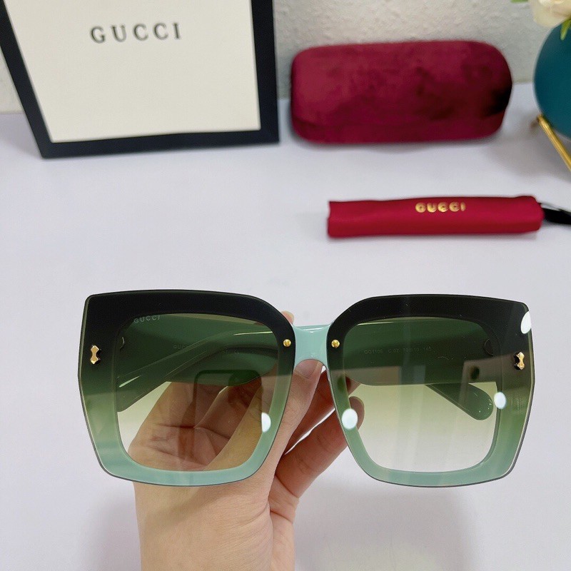 kính thời trang nữ mắt và gọng nhựa to đính logo kim loại gucci Gc gg