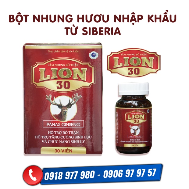 Tăng cường sinh lý nam giới LION 30 - Bổ thận, tăng cường sinh lực, cơ bắp, làm chậm quá trình mãn dục nam