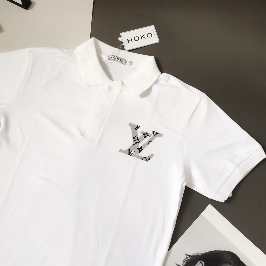 ÁO THUN NAM CÓ CỔ CHẤT COTTON HOẠ TIẾT LOGO