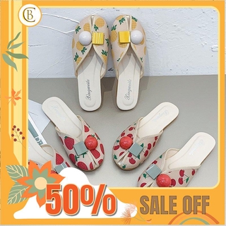 Dép sục, sục hở mũi in hình hoa quả gắn khối độc lạ 3 màu dâu dứa cherry đi chơi đi biển size hơi bé