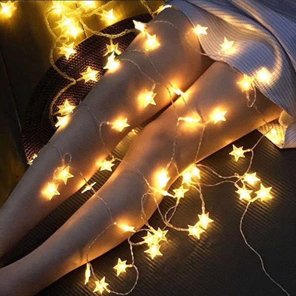 LED Fairy Lights - Đèn Đom Đóm Bóng hình Ngôi Sao 3m 30 bóng Chạy Pin AA Trang trí lễ Giáng Sinh Noel đẹp lung linh