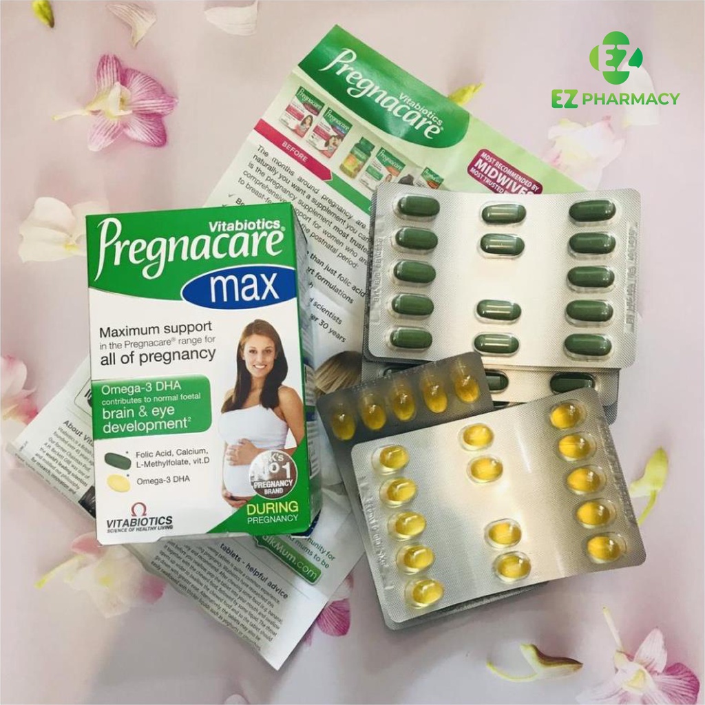 Viên uống Pregnacare Max Bổ sung vitamin, khoáng chất và DHA tăng cường sức khỏe cho mẹ và bé