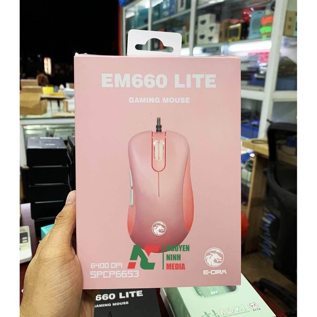 Chuột Gaming E-DRA EM660 Lite Pink (Màu Hồng) - Hàng Chính Hãng