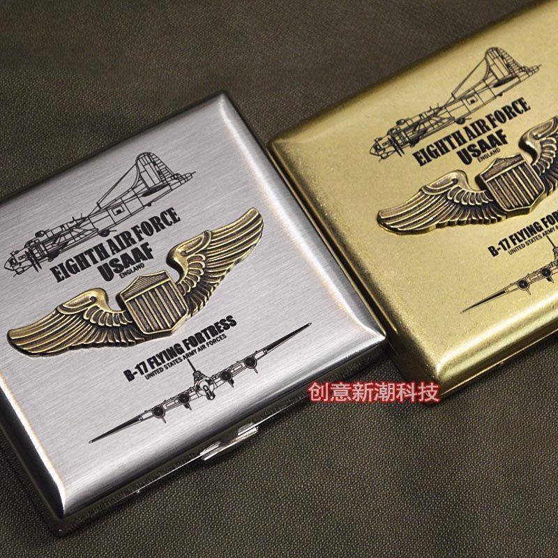 Hộp Đựng Thuốc Lá 20 Điếu Thuốc Bằng Kim Loại Cao Cấp Phong Cách Retro Air Force Mới