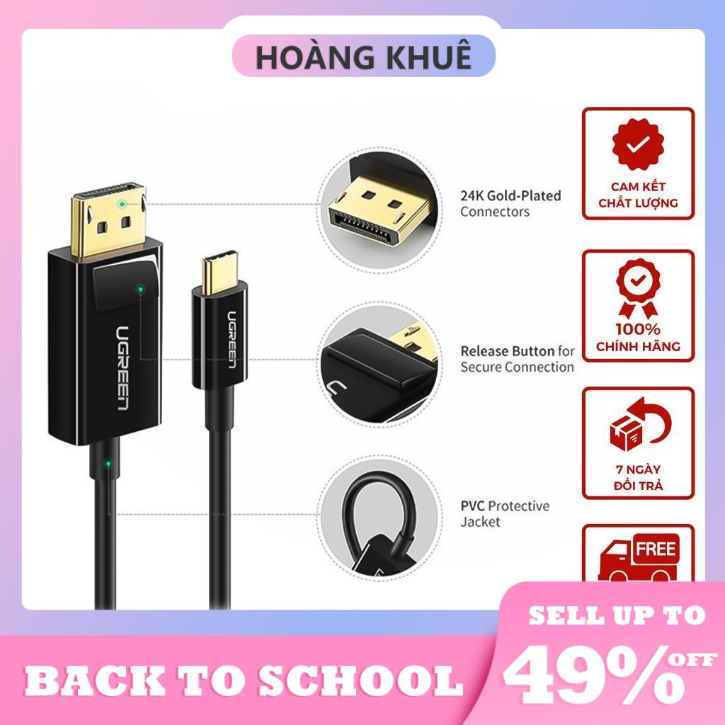 Cáp chuyển đổi USB type C sang DisplayPort UGREEN MM139 50994 4k 3840x2160x30Hz dài 1.5m