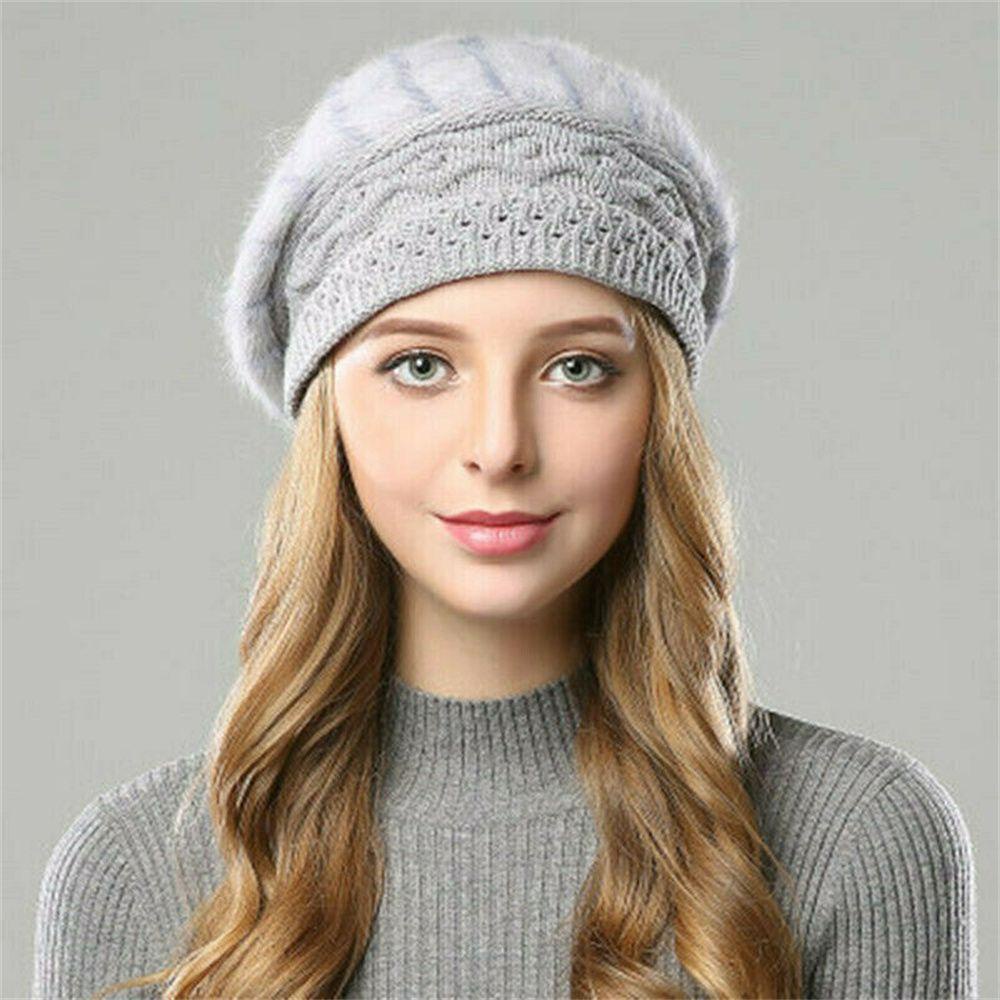 Mũ Beret Dệt Kim Phong Cách Slouchy Giữ Ấm Mùa Đông