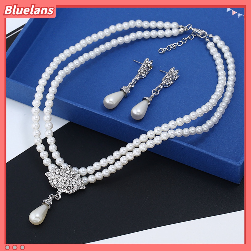 1 Set Vòng cổ Và Bông Tai Ngọc Trai Giả Thời Trang