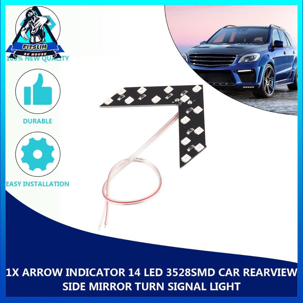 1 Đèn Xi Nhan Hình Mũi Tên 14 Bóng Led 3528smd Gắn Gương Chiếu Hậu Xe Hơi