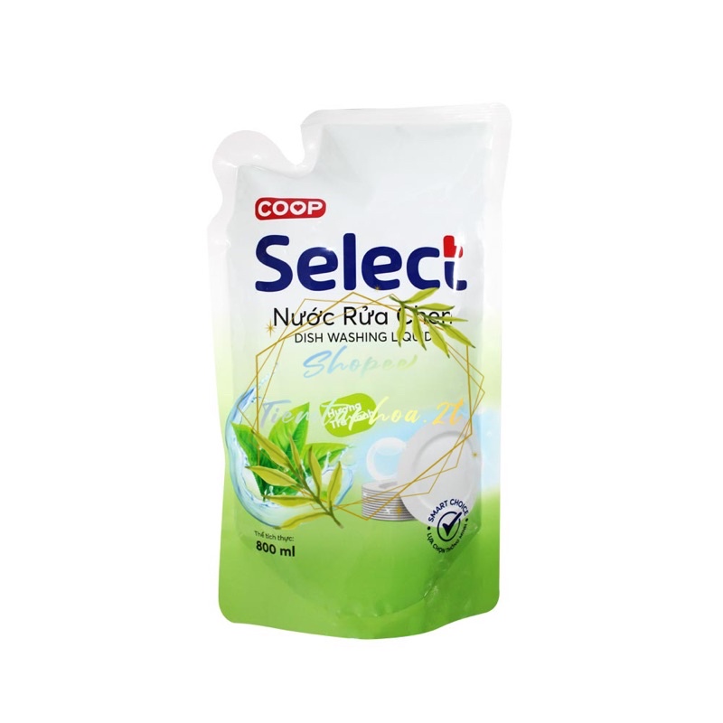 Nước rửa chén Select hương táo / trà xanh / chanh túi 800ml