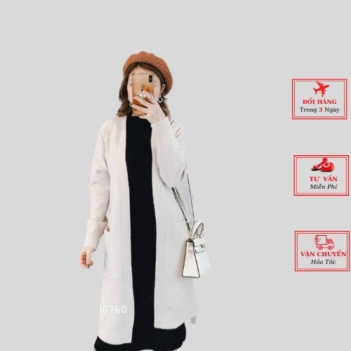 Áo khoác cardigan len nữ dáng dài thu đông ulzzang Hàn Quốc