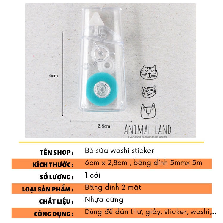 Băng Dính Hai Mặt Dạng Kéo Tiện Lợi Trong Suốt Mini Cute Văn Phòng Phẩm Dễ Thương VPK1