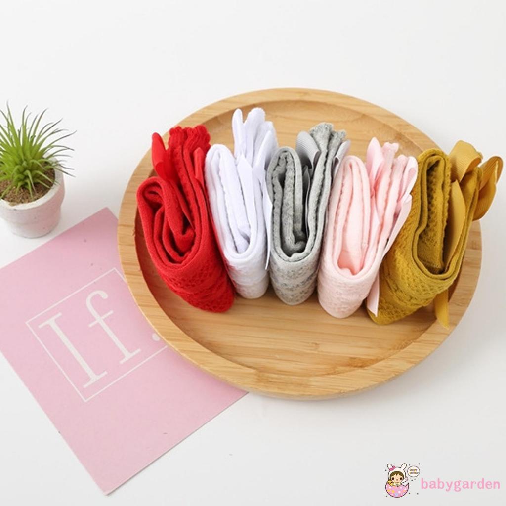 Vớ Đan Len Dài Ngang Đầu Gối Đính Nơ Dễ Thương Cho Bé Gái Từ 0-2 Tuổi