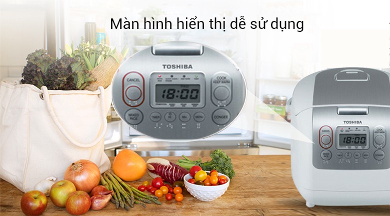 Nồi cơm điện tử Toshiba 1.8 lít RC-18NMFVN(WT) MỚI 100%- Sản Xuất Tại Thai lan Có xửng hấp