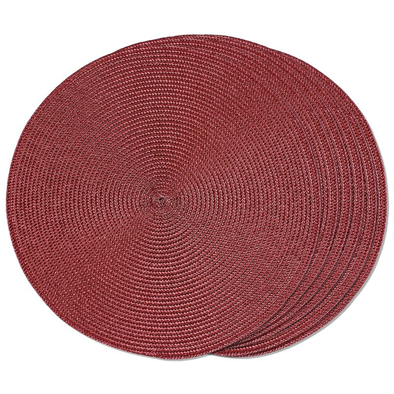Bộ 6 Tấm Lót Bàn Ăn Bện Tròn 15 Inch Chống Trượt Tiện Dụng