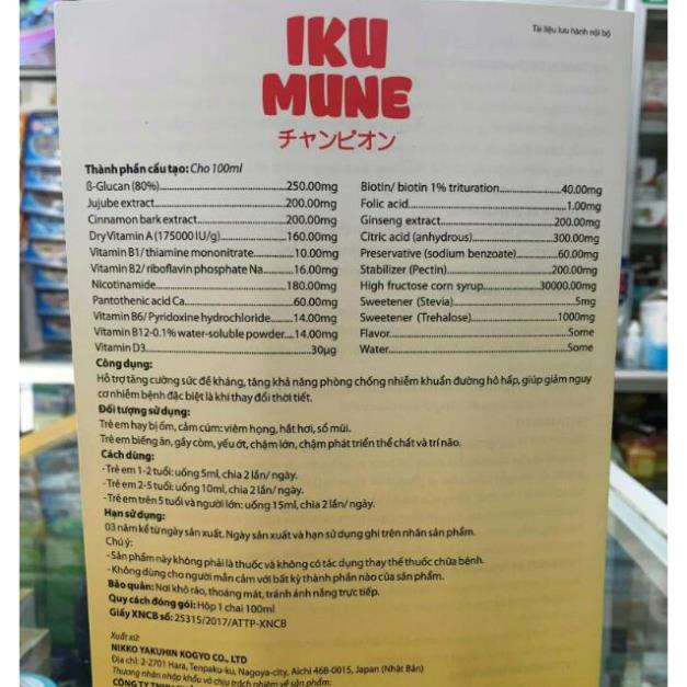 IKU MUNE tăng cường sức đề kháng cho trẻ lọ 100ml
