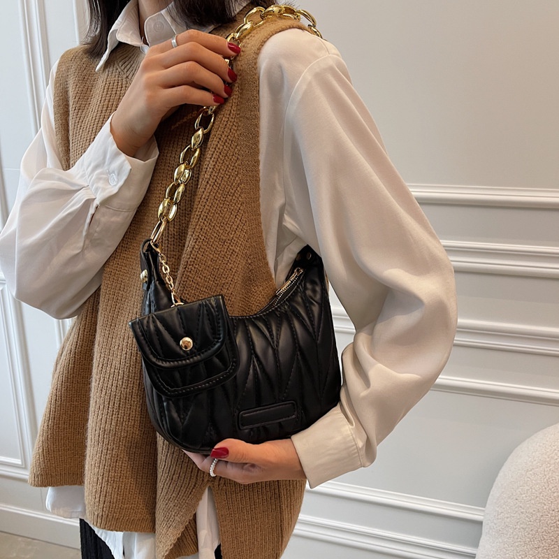 IELGY Túi Đeo Vai Có Dây Đeo Sợi Xích Nhỏ Gọn Thời Trang Cho Nữ