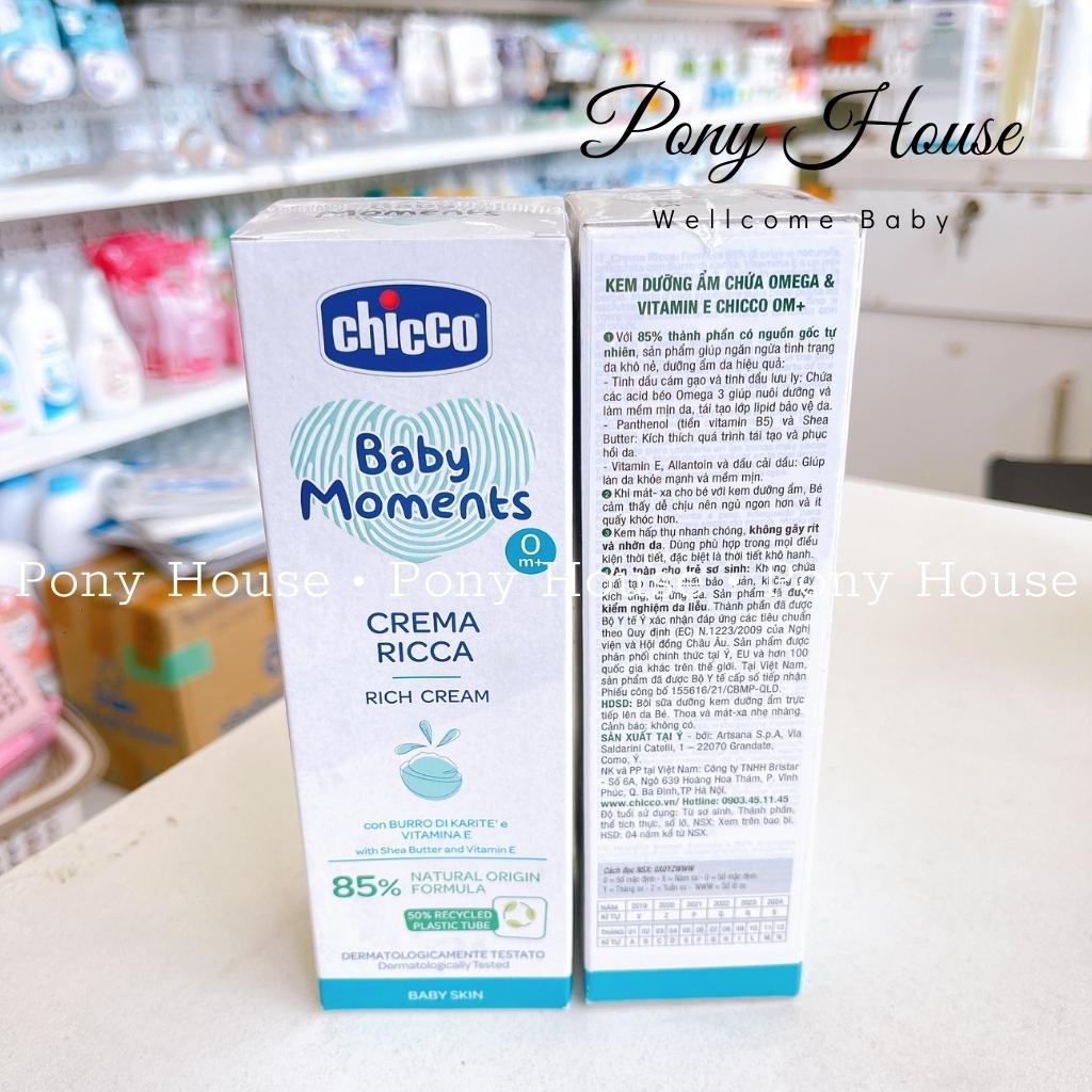 Kem Nẻ Dưỡng Ẩm Chicco Chứa Omega và vitamin E Dưỡng Da Mềm Mịn Cho Bé Từ Sơ Sinh 100ML