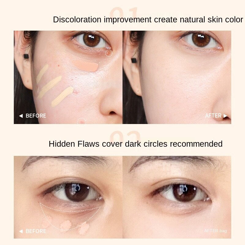 Kem che khuyết điểm GECOMO 3 màu sắc trang điểm tự nhiên che vết mụn làm sáng da