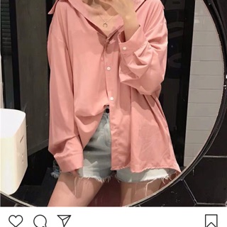 Áo sơ mi hồng cá tính
