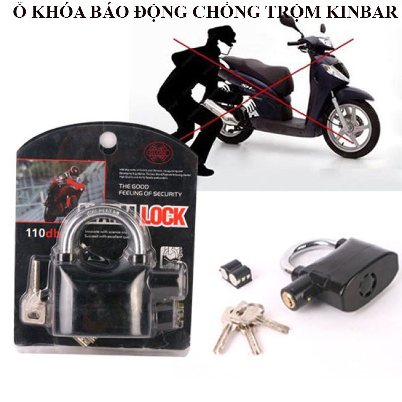 Ổ khóa báo động chống trộm Kinbar CT02 khóa càng xe máy khóa đĩa xe máy khóa cửa an toàn cao cấp có chuông báo.