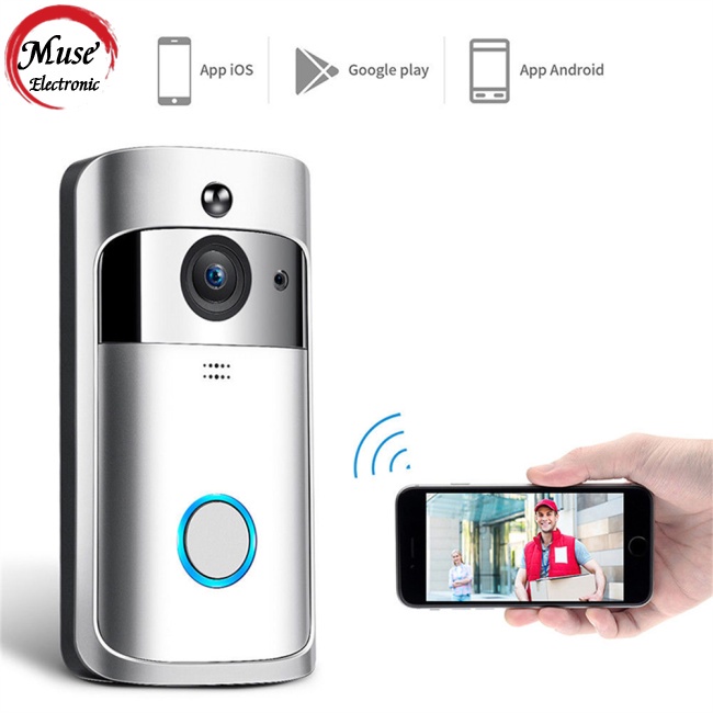 Chuông Cửa Có Camera Thông Minh V5 Wifi 720p Không Dây Chống Nước